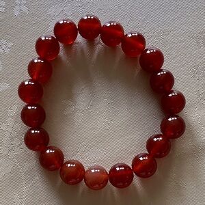 Carnelian Red 10mm Beaded Bracelet